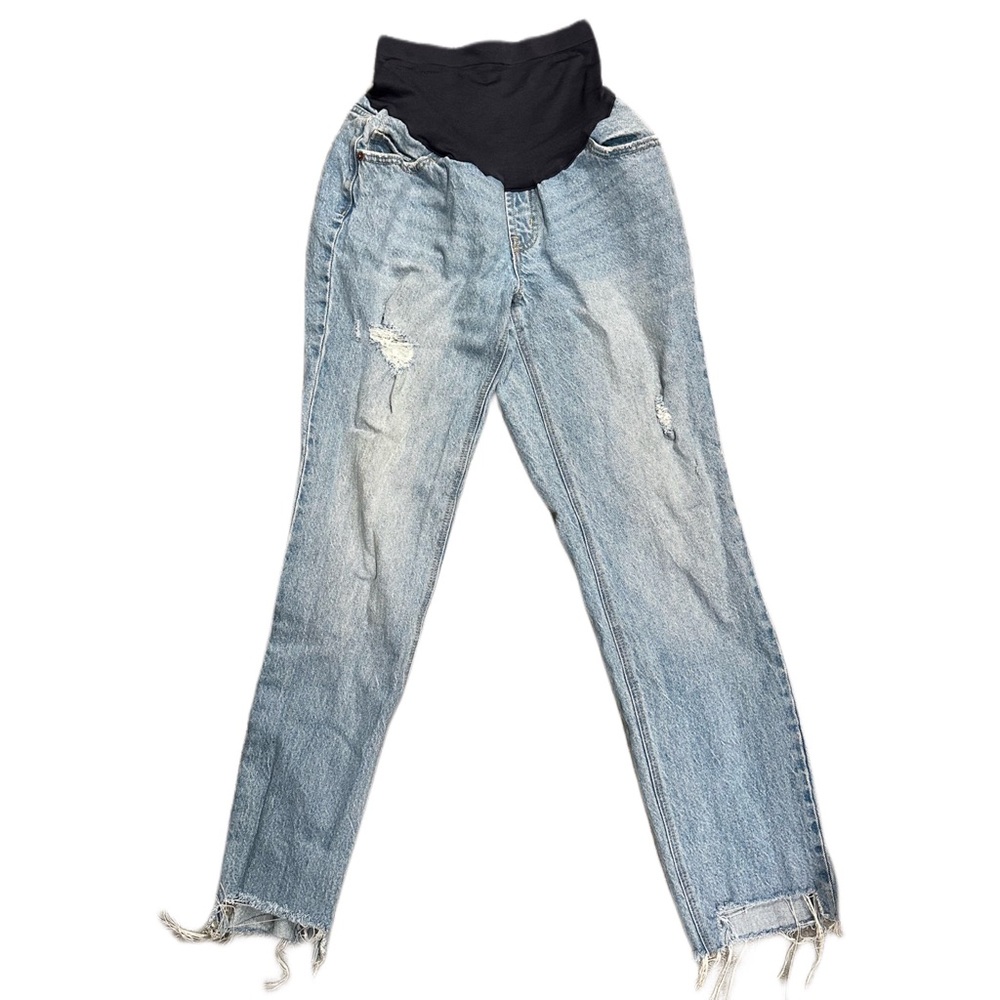 Old Navy Maternity Slouchy Straight Full Panel Jeans Size 2